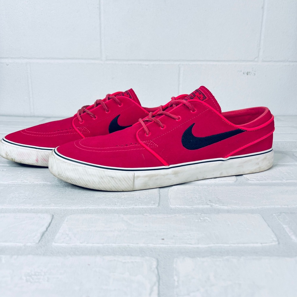 Nike SB Stefan Janoski Red Suede Black Swoosh Skate Shoes Mens Low Top Size 11